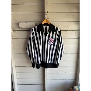 Vintage Bristol Products Referee Jersey 89-90 USA Hockey Patch Striped Mens M